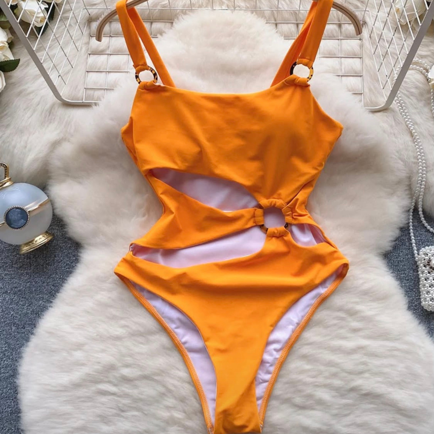 One Piece Orange Swimming Suit